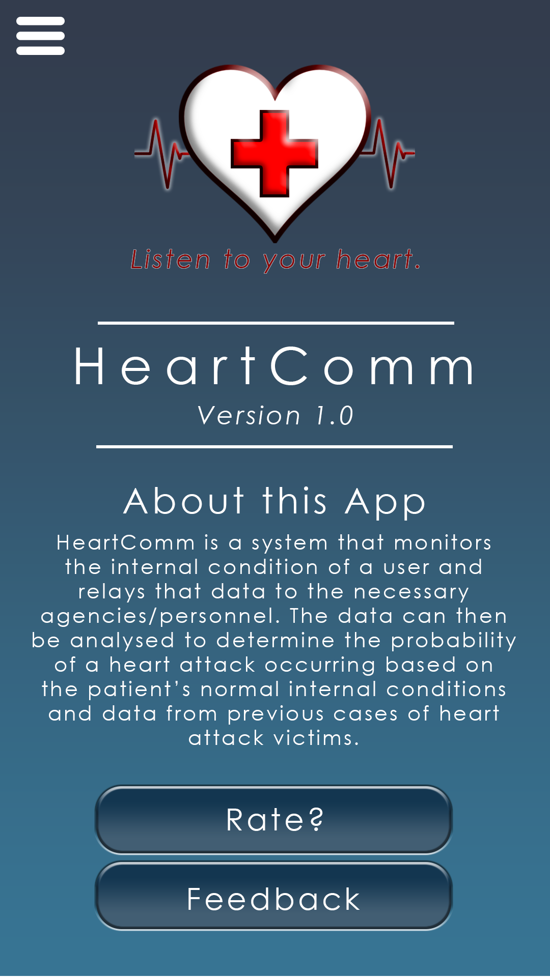 HeartComm App About Page